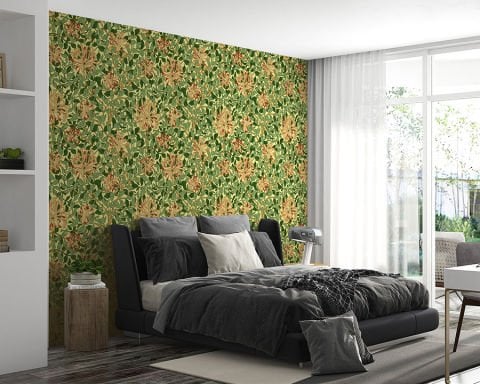 William Morris Sergisi Eski Yeşil Yapraklar Poster Duvar Kağıdı, Yatak Odası Duvar Kağıdı