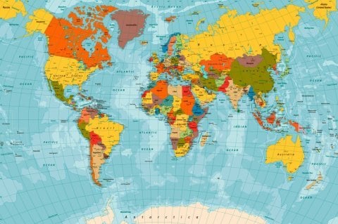 Siyasi Dünya Haritası Duvar Kağıdı