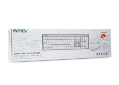 KM-6063 Beyaz/Gri Kablosuz Q Multimedia Klavye + Mouse Set