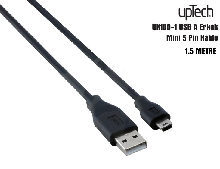 UK100-1 USB A Erkek - Mini 5 Pin Kablo 1.5 Mt