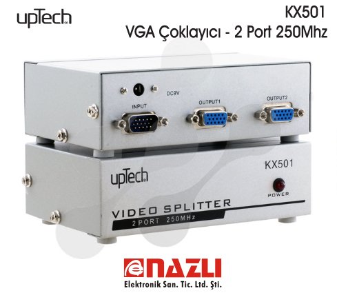 KX501 VGA Çoklayıcı - 2 Port 250Mhz