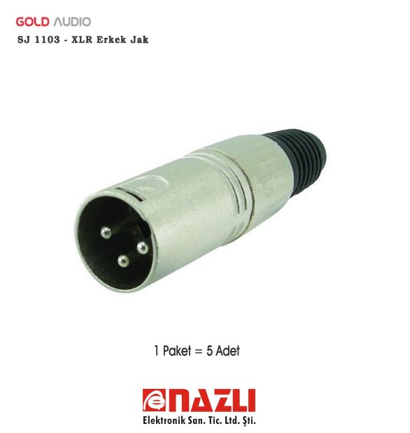 XLR Erkek Jak - Gold Audio SJ 1103 (5 li paket)