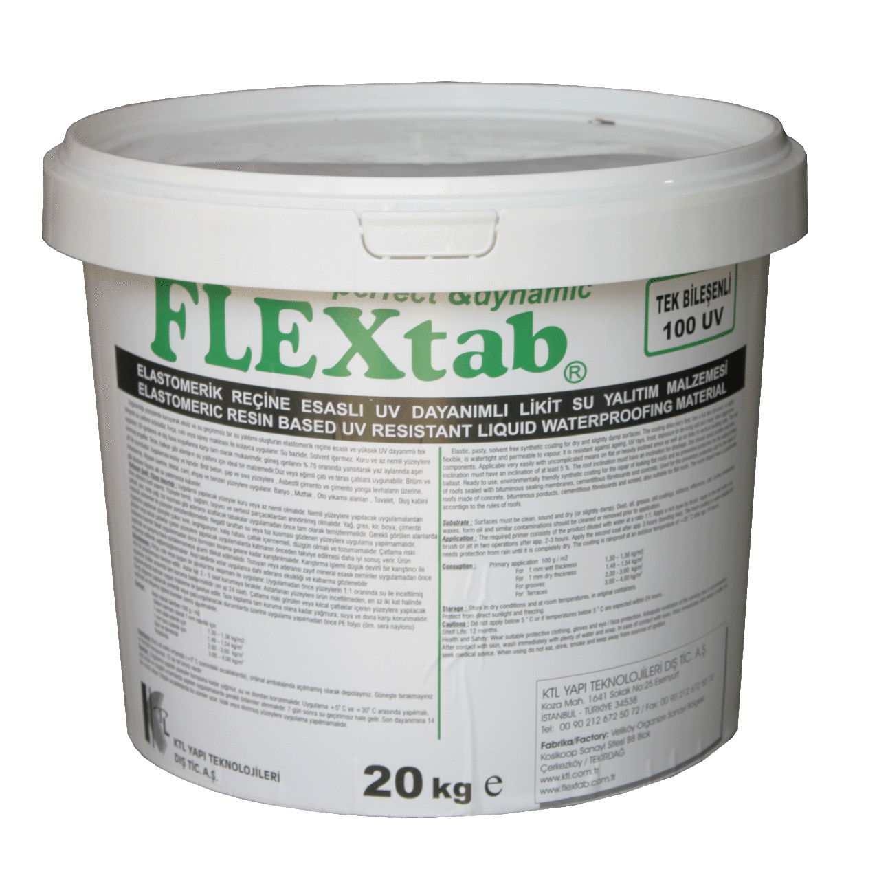 FLEX1AK Elastomerik Reçine Esaslı UV Dayanımlı Su Yalıtım Malzemesi