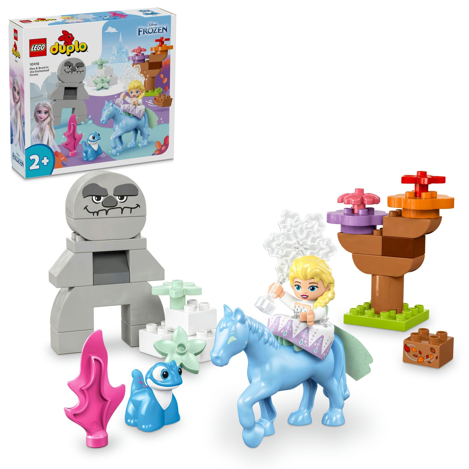 LEGO® DUPLO® | Disney Elsa ve Bruni Büyülü Ormanda 10418 - 2 Yaş ve Üzeri Çocuklar için Elsa Mini Bebek Figürü İçeren Eğitici Oyuncak Yapım Seti (31 Parça)