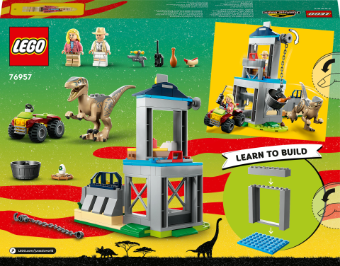 LEGO® Jurassic Park Velociraptor Kaçışı 76957 Oyuncak Yapım Seti (137 Parça)