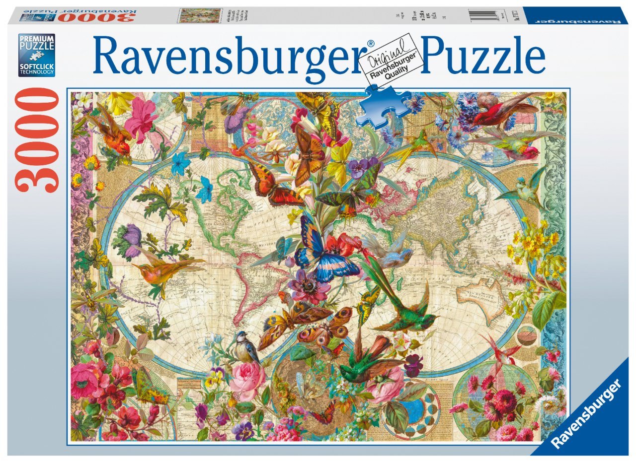 Ravensburger 3000 Parçalı Puzzle Çiçekli Harita