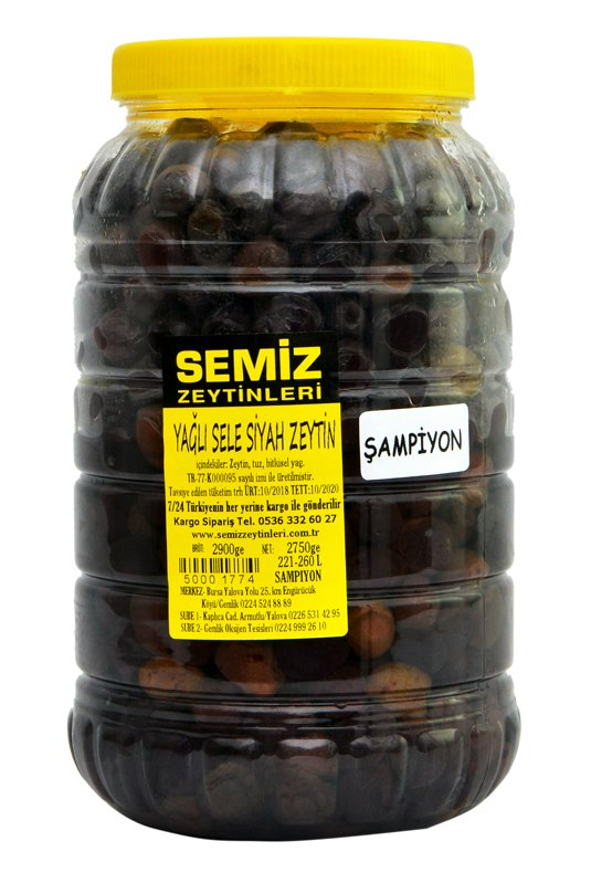 Yağlı Sele Siyah Zeytin Şampiyon 2,85 KG e