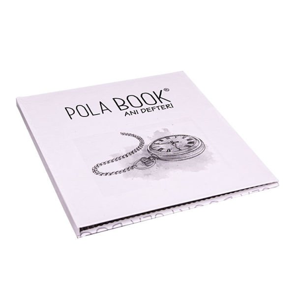 Köstekli Saat PolaBook Siyah Anı Defteri 20x20 cm