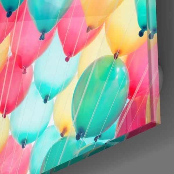 Renkli Balonlar Cam Tablo