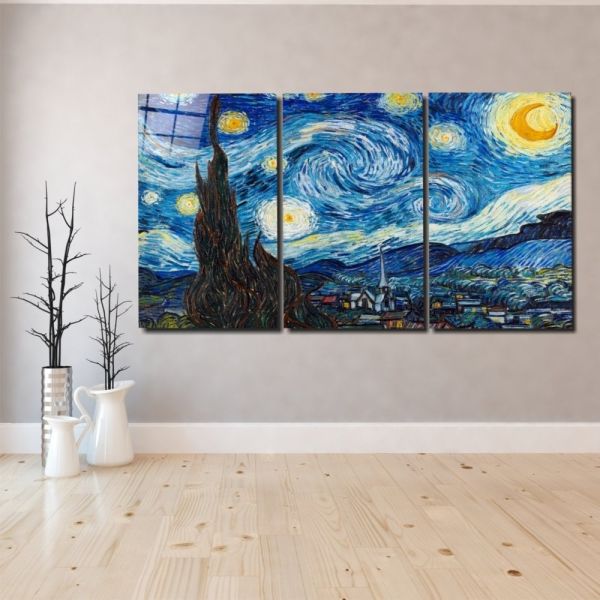 Van Gogh: Yıldızlı Gece Cam Tablo