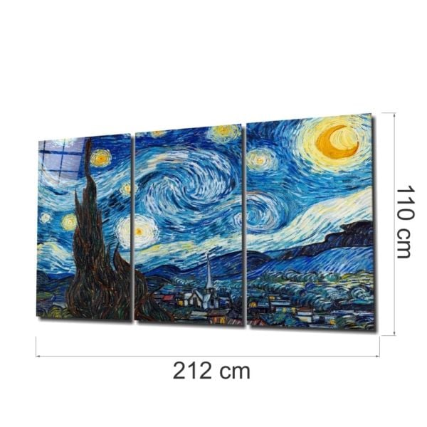 Van Gogh: Yıldızlı Gece Cam Tablo