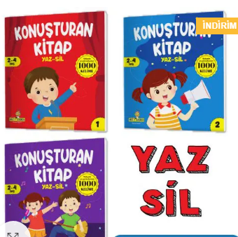 Mucit Karınca Konuşturan Kitap Serisi YAZ-SİL Kitaplar (Türkçede En Çok Kullanılan 1000 Kelime)