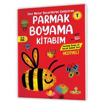 3-6 Yaş İnce Motor Becerilerini Geliştiren Parmak Boyama Kitabım Serisi (Parmak Boya ve Keçeli Kalem Seti Hediyeli)