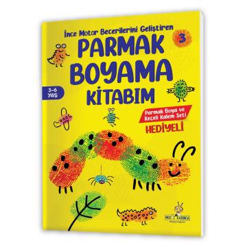 3-6 Yaş İnce Motor Becerilerini Geliştiren Parmak Boyama Kitabım Serisi (Parmak Boya ve Keçeli Kalem Seti Hediyeli)