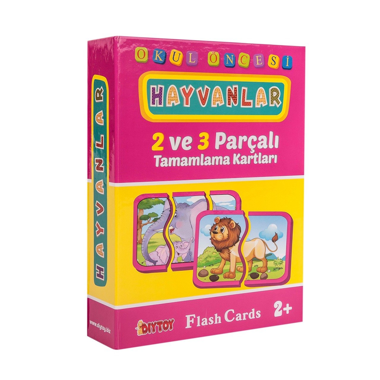 Flash Cards Hayvanlar 2 ve 3 Parçalı Tamamlama Kartları