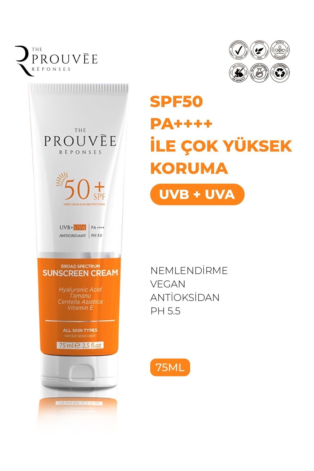 Sun Spf 50+ | Pa++++ Çok Yüksek Koruyucu Güneş Kremi 75 Ml (vegan)