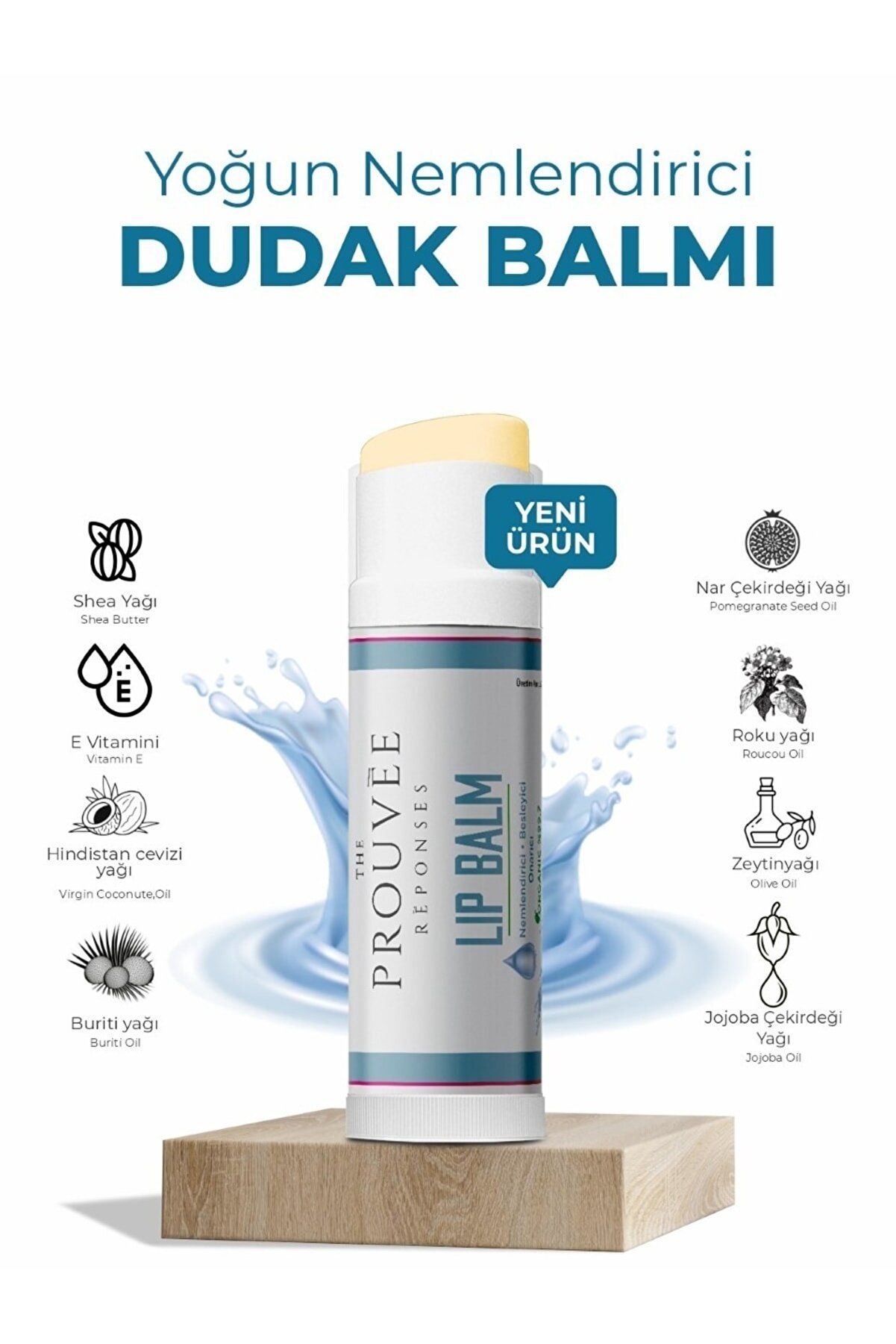 The Prouvee Reponses Aromasız Klasik Organik Içerikli Dudak Bakım Kremi 5ml - Classic Lip Balm 5ml