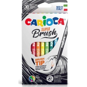 Carioca Super Brush Fırça Uçlu Keçeli Boya Kalemi 10'Lu