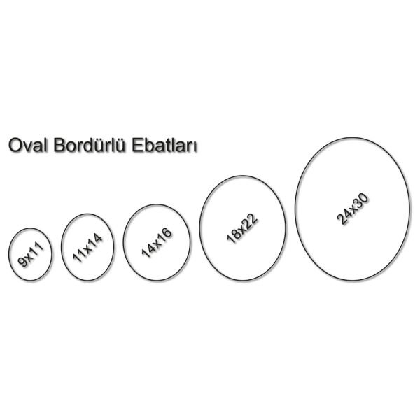 Porselen Resim Oval Bordürlü 9 x 11 cm.