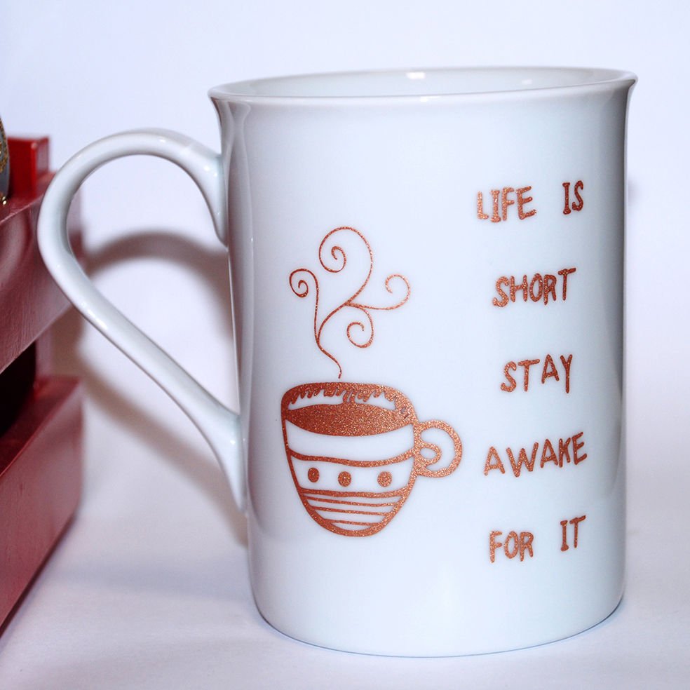 Life is Short (metalik bronz) Kupa
