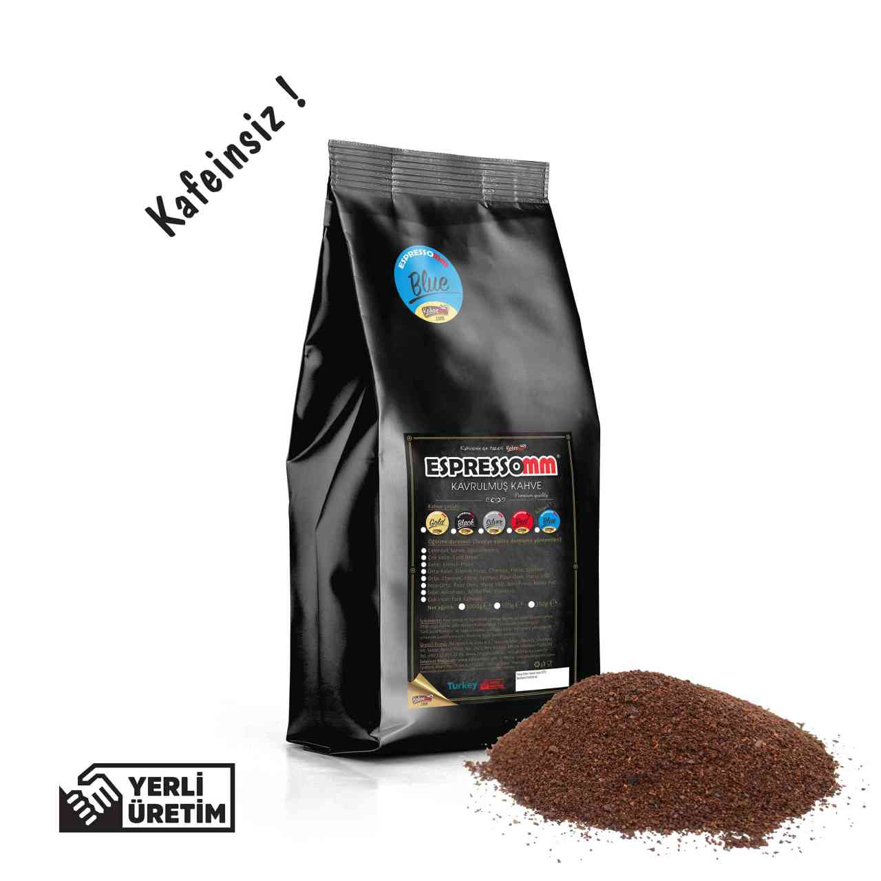 Espressomm® Blue Öğütülmüş Kahve-kafeinsiz! (1000 Gr)