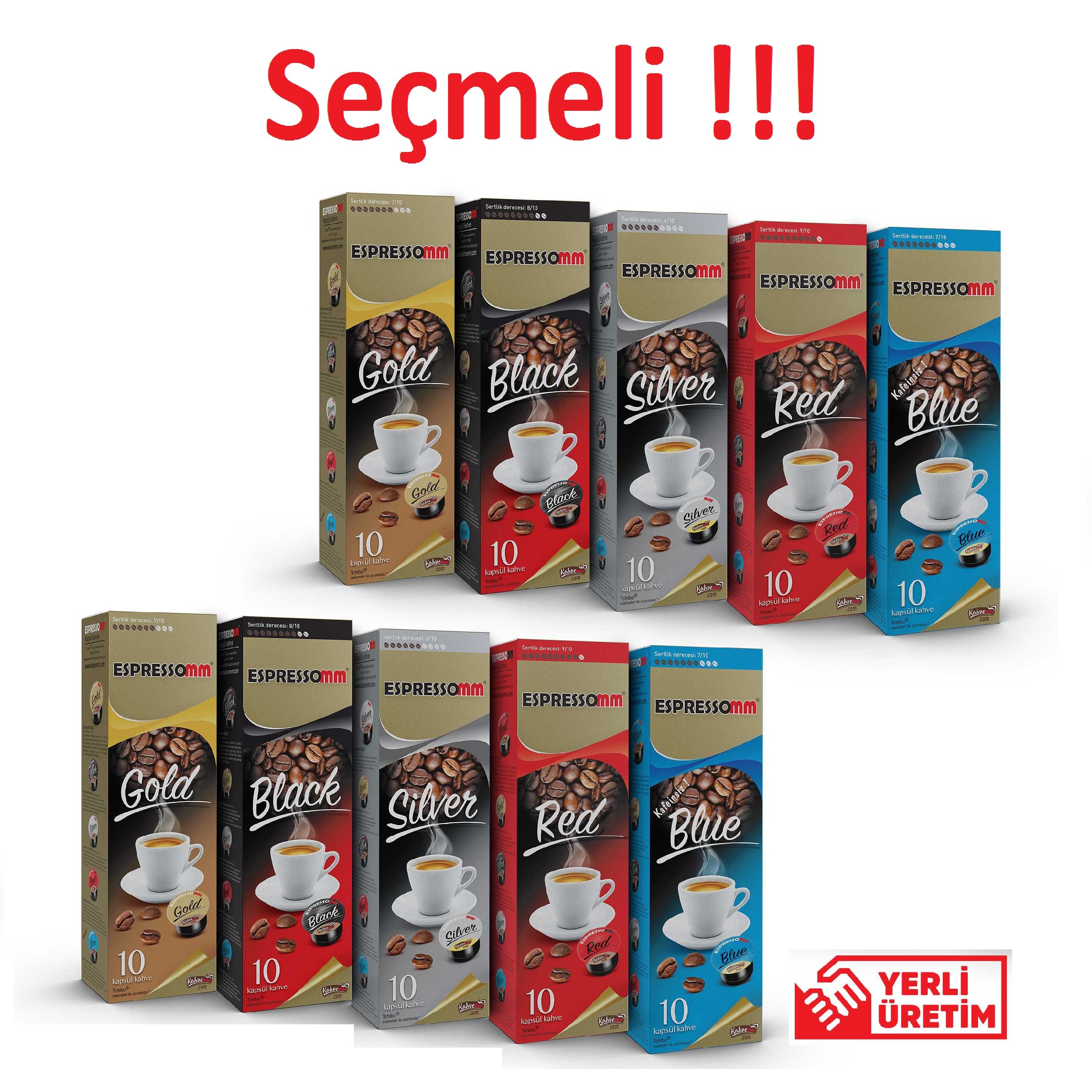 Espressomm® Seçmeli Karışık Kapsül Kahve (100 Adet) - Tchibo Cafissimo®* Uyumlu