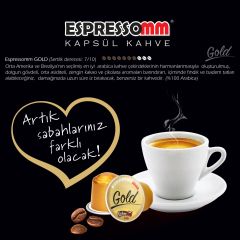 Espressomm® Premium Gold Alüminyum Kapsül Kahve (100 Adet) - Nespresso® Uyumlu*