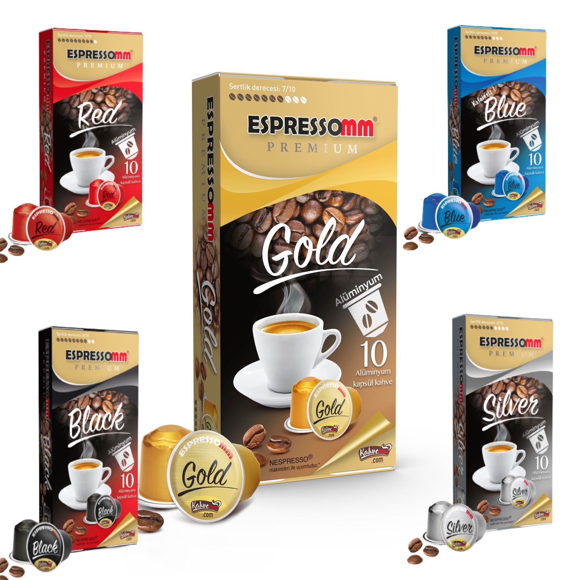 Espressomm® Premium Karışık Alüminyum Kapsül Kahve (10 Adet) - Nespresso® Uyumlu*