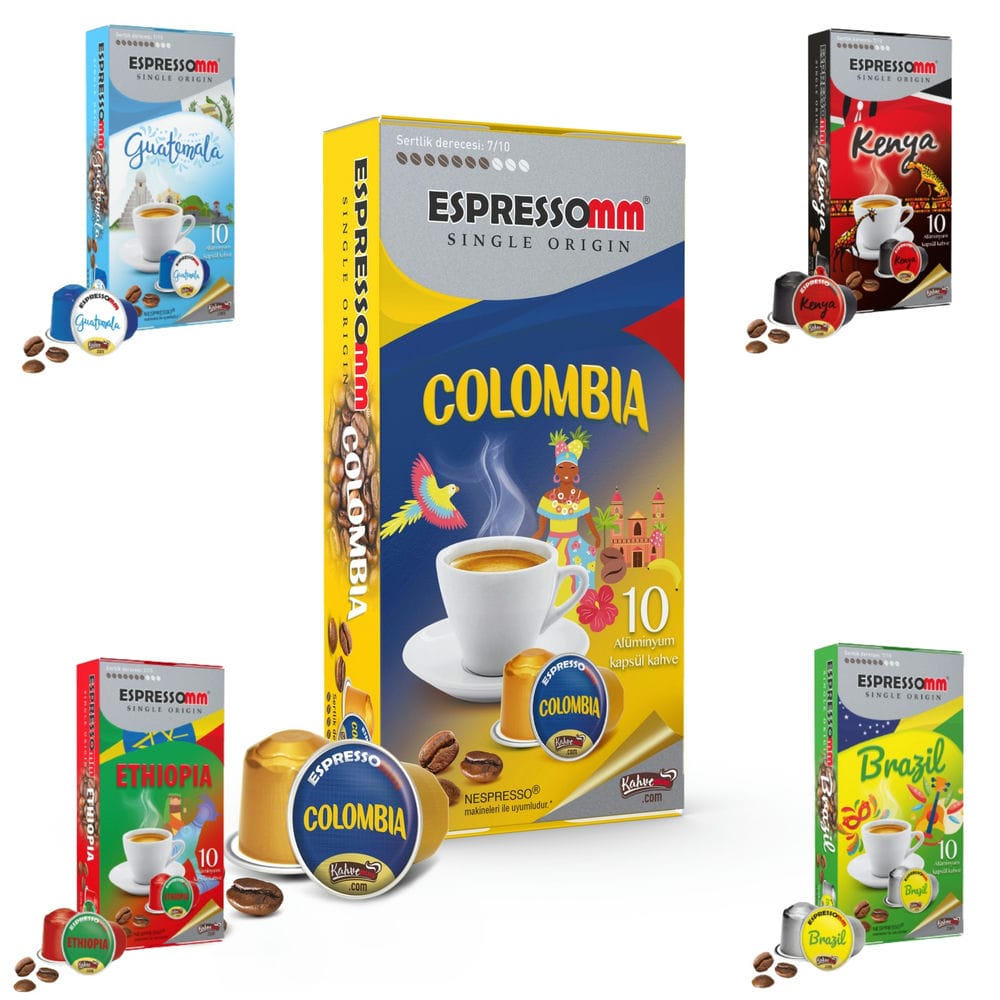 Espressomm® Single Origin Karışık Alüminyum Kapsül Kahve (10 Adet) - Nespresso® Uyumlu*