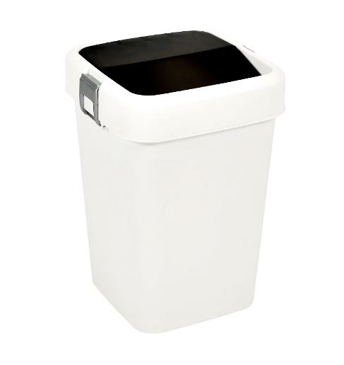 Motek 18 Litre Hassas Kapaklı Çöp Kovası-Cob-411 beyaz