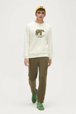 Bad Bear RE-Finger Crewneck Erkek Beyaz Sweatshirt 23.02.12.033