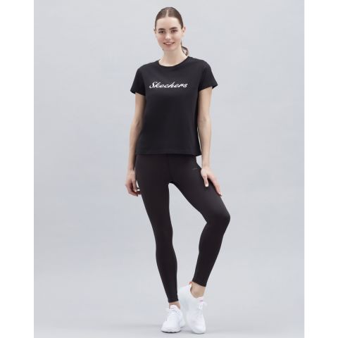 Skechers W Graphic Tee Shiny Logo Kadın Siyah Tişört - S221180-001