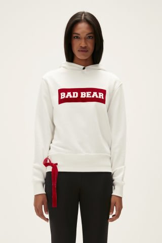 Bad Bear Flog Kadın Kapüşonlu Sweatshirt Beyaz 22.04.12.007