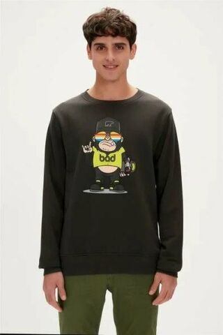 Bad Bear Funky Crewneck Erkek Sweatshirt koyuyeşil-23.02.12.014