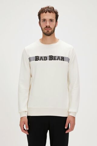 Bad Bear Reflect Bear Crewneck Erkek Sweatshirt Beyaz-23.02.12.021