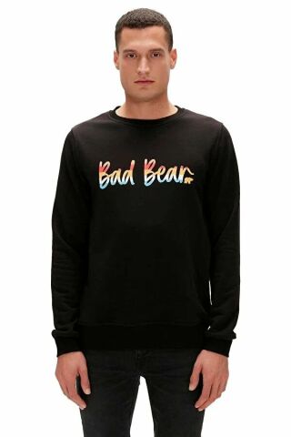 Bad Bear Manuscrıpt Crewneck Erkek Siyah Sweat - 23.02.12.016