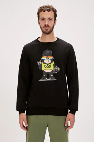 Bad Bear Funky Crewneck Erkek Sweatshirt Siyah-23.02.12.014