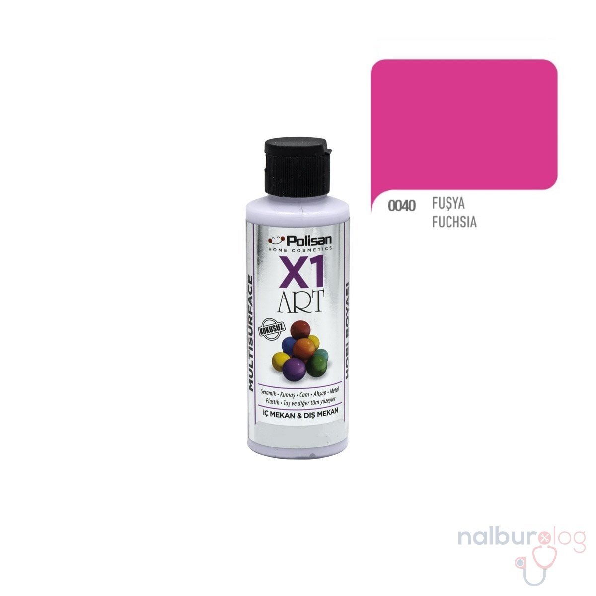 Polisan X1ART Multisurface Hobi Boyası 120ml - 0040 Fuşya