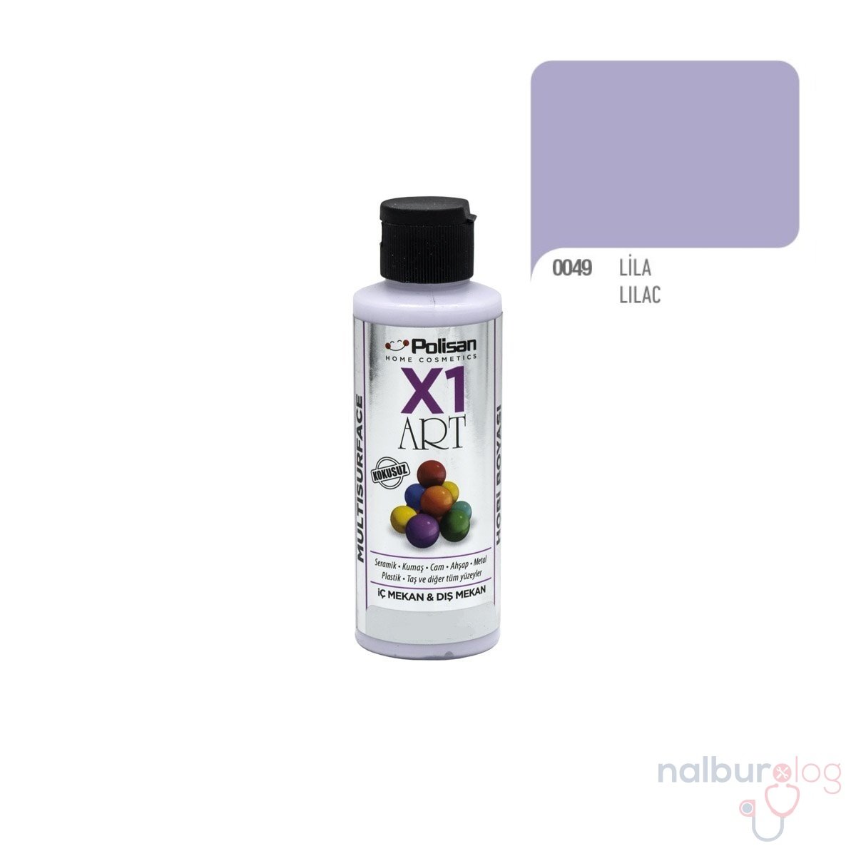 Polisan X1ART Multisurface Hobi Boyası 120ml - 0049 Lila