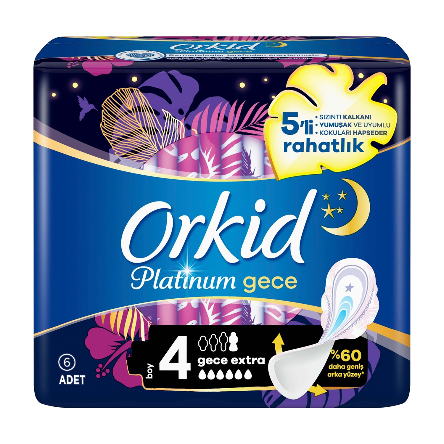 Orkid Platınum Tekli 6 Lı Gece Extra