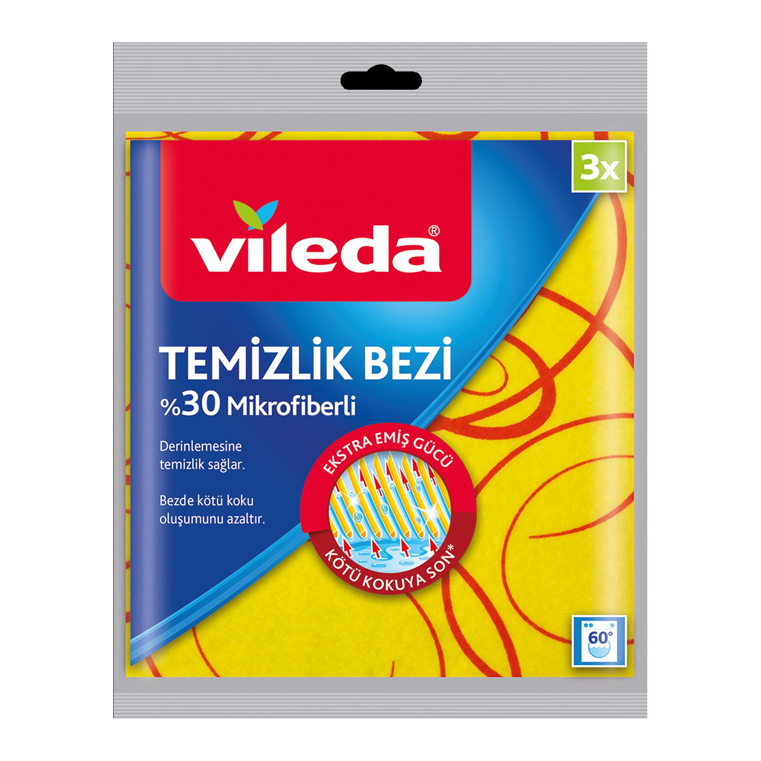 Vileda %30 Mikrofiber Temizlik Bezi 3lü Paket