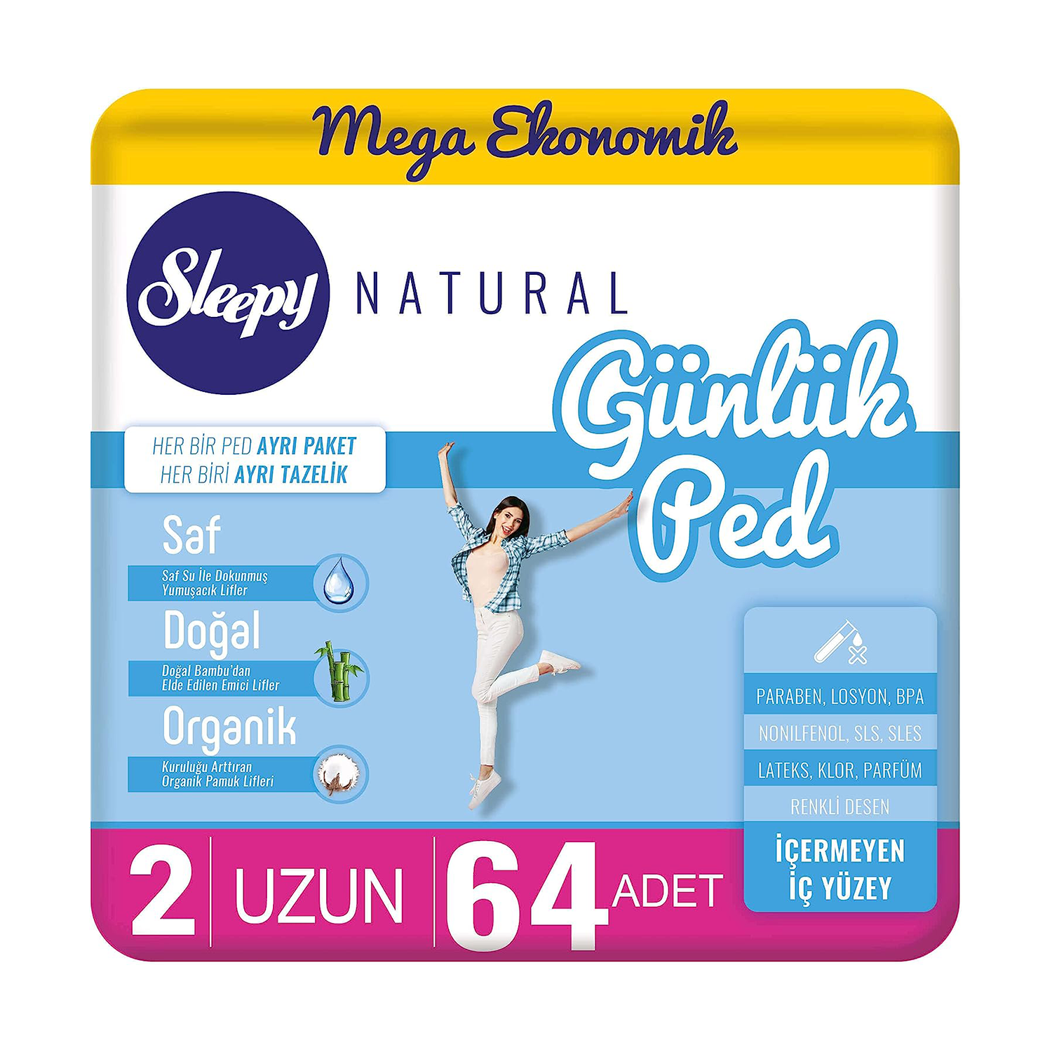 Sleepy Mega Günlük Ped Uzun 64 Lü