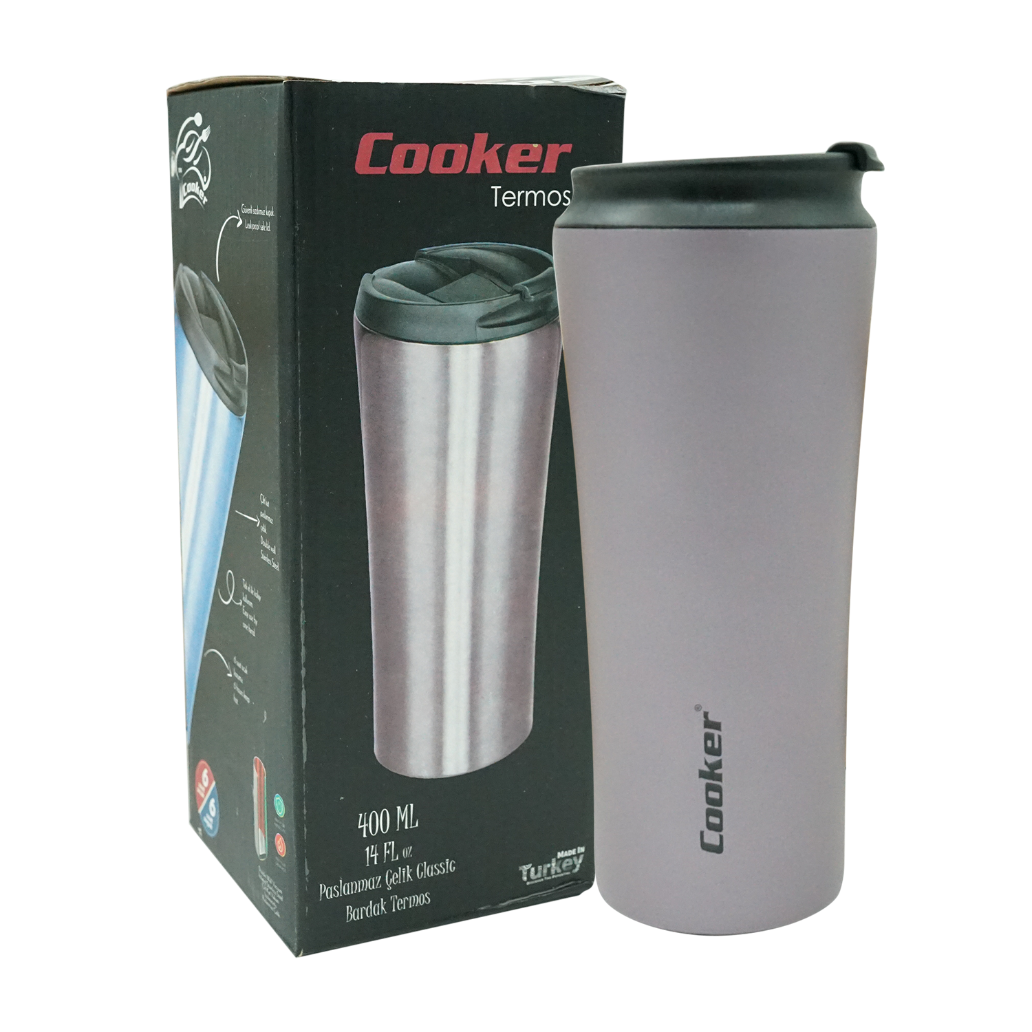 Cooker 400 ML Boyalı Çelik Bardak Termos