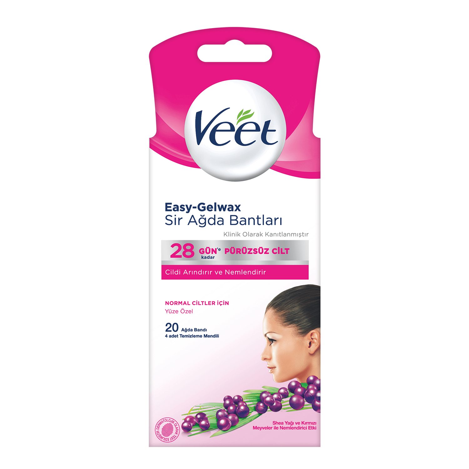 Veet 20li Yüz Ağda Bandı Normal Ciltler