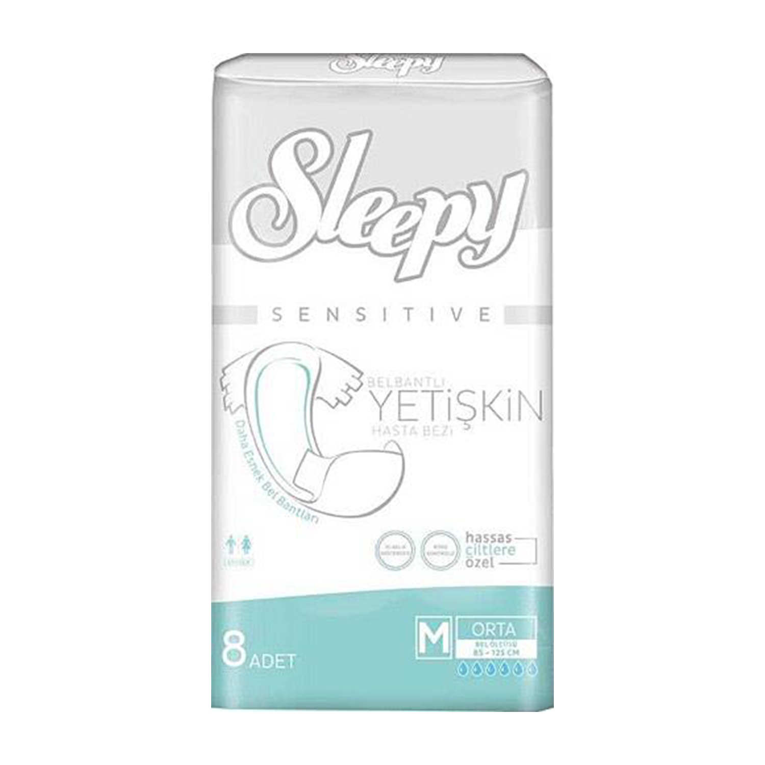 Sleepy Sensitive Orta Boy 8 Lİ Hasta Bezi