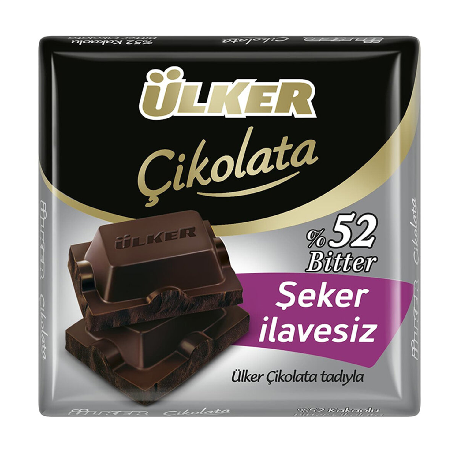 Ülker Kare Bitter Çikolata 60 GR Şekersiz