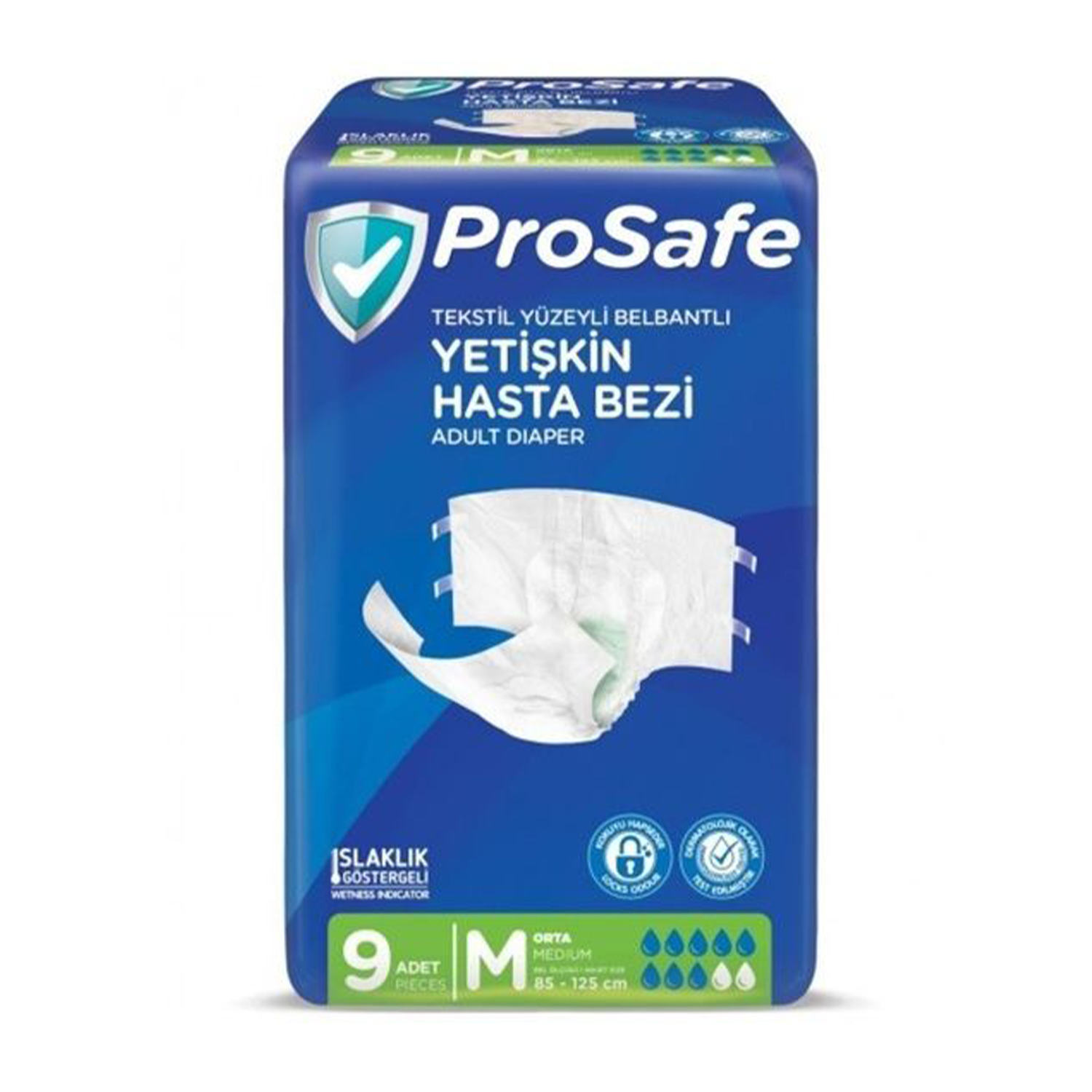 Prosafe (M) Bel Bantlı Hasta Bezi 9 LU