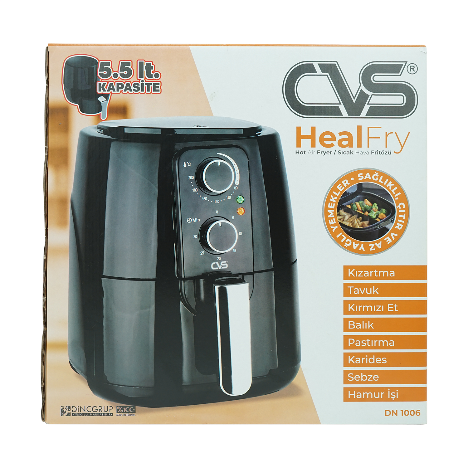 CVS DN 1006 HealFry 5,5 Lt. AirFryer Sıcak Hava Fr