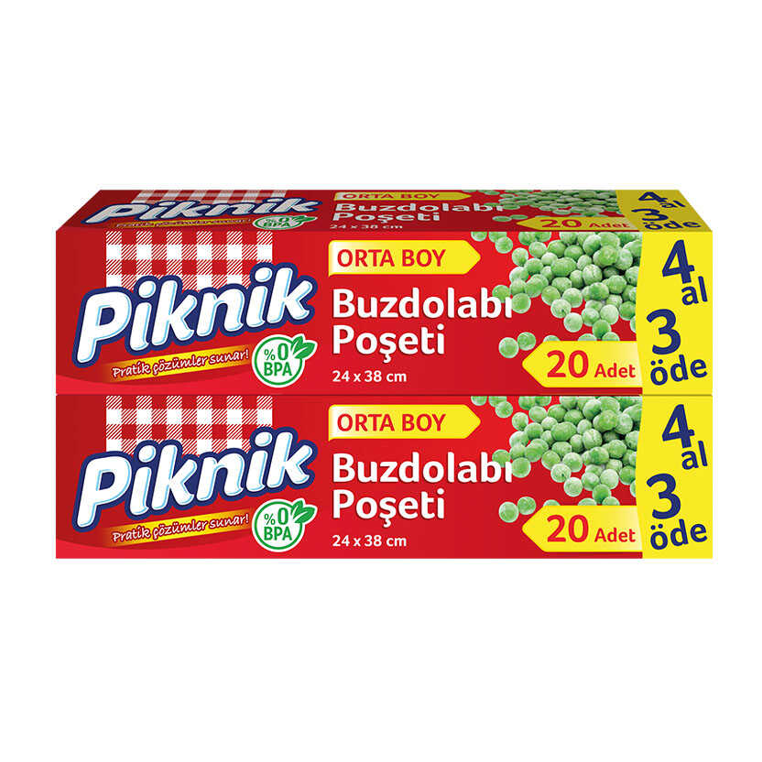 Piknik Buz Dolabı Poşeti 4 Al 3 Öde Orta