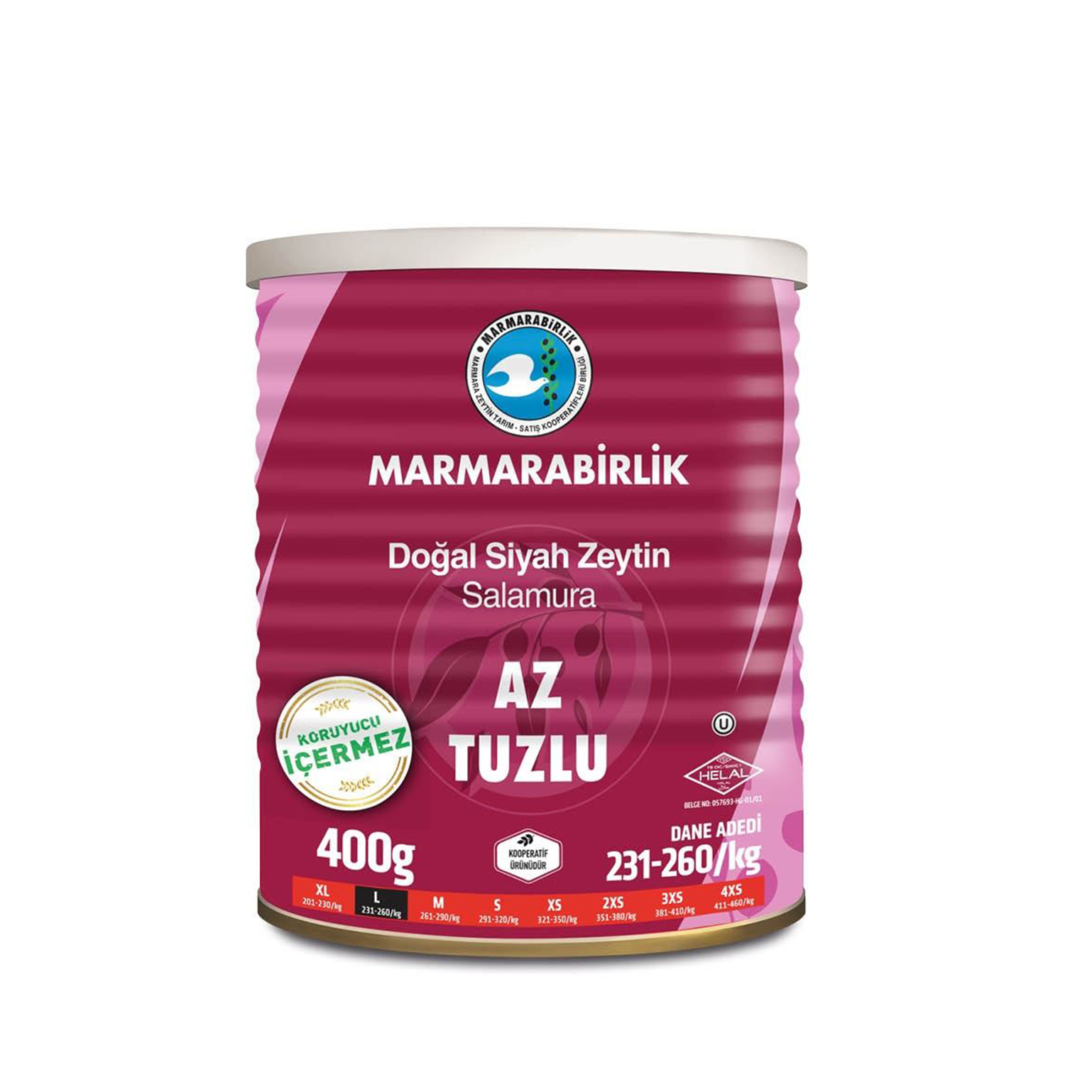 Marmarabirlilk 400 GR Hiper Az Tuzlu Zeytin